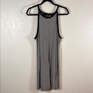 Old Navy Black & White Stripe High Neck Tank Dress Size XL